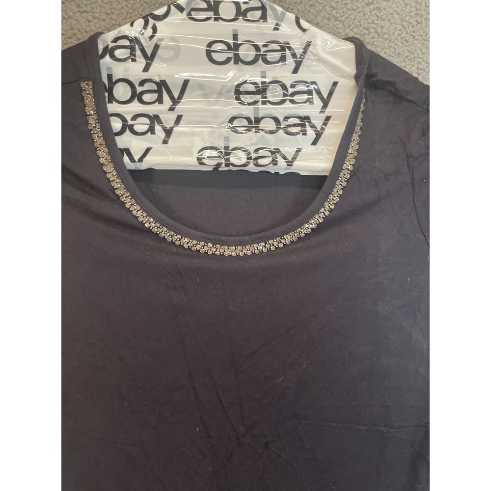 Jaclyn Smith Shirt Womens Large Round Neck Short Sleeve